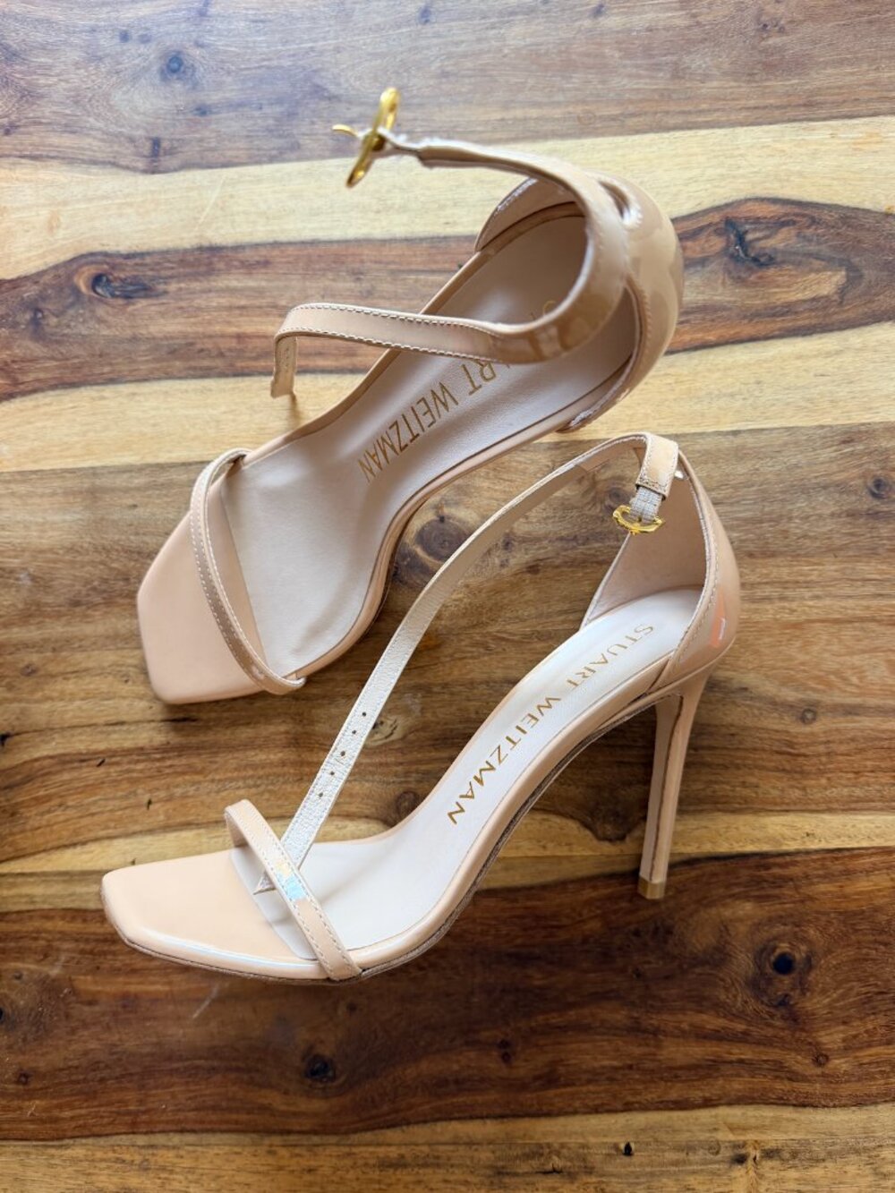 $530 Sz 7.5 M NEW STUART WEITZMAN Nudistcurve Ankle Strap Nudist Nudistsong